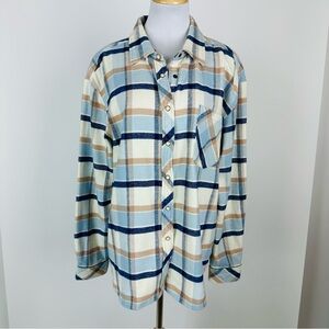Idyllwind Miranda Lambert Blue Plaid Flannel Western Snap Front Shirt Size Large